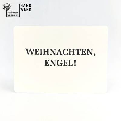 Weihnachtskarte, Weihnachten Engel, schwarze Prägung, handgefertigt, Postkarte