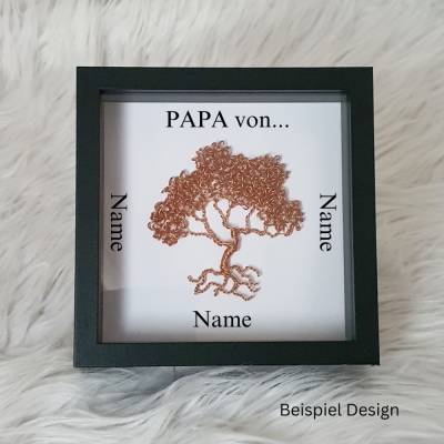 Mini Drahtbaum Geschenk/ Vatertag / Personalisierter Bilderrahmen / Lebensbaum /Geschenkidee Papa