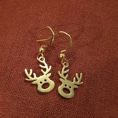 Ohrhänger Weihnachten, Rudolph Rehntier, Motivohrschmuck, Edelstahl,