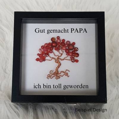Mini Perlenbaum Geschenk/ Vatertag / Personalisierter Bilderrahmen / Lebensbaum /Geschenkidee Papa