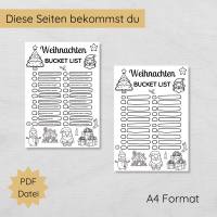 Weihnachten Bucket List für die ganze Familie zum Ausdrucken, Weihnachtsaktivitäten Checkliste Bild 2