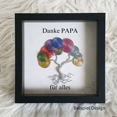 Mini Drahtschneckenbaum Geschenk/ Vatertag / Personalisierter Bilderrahmen / Lebensbaum /Geschenkidee Papa