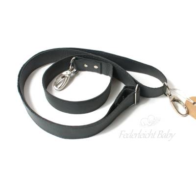 grauer Taschengurt - verstellbar, 2,5cm breit aus Kalbsleder