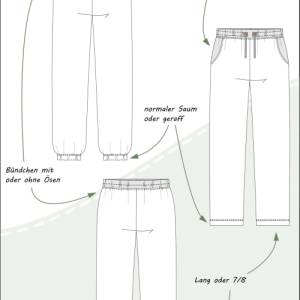 eBook Schnittmuster 'Mira' – Jerseyhose mit Gummizug und Hosentaschne, Gr. 34-50, elegant oder sportlich Bild 4