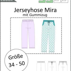 eBook Schnittmuster 'Mira' – Jerseyhose mit Gummizug und Hosentaschne, Gr. 34-50, elegant oder sportlich Bild 9