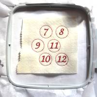 Stickdatei Adventskalenderzahlen rund für Button zum Aufnähen oder Aufkleben Bild 4