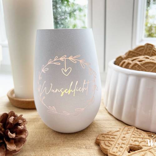 Windlicht | Geburtstag | Gravur | Kristallglas | Wunschlicht | Vase | Geschenk zum Geburtstag | Landhaus | Häuser | Weih
