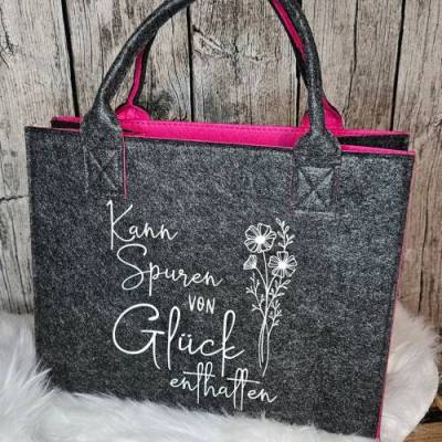 Filztaschen | Geschenk | bunt | robuste Filztasche mit Spruch 