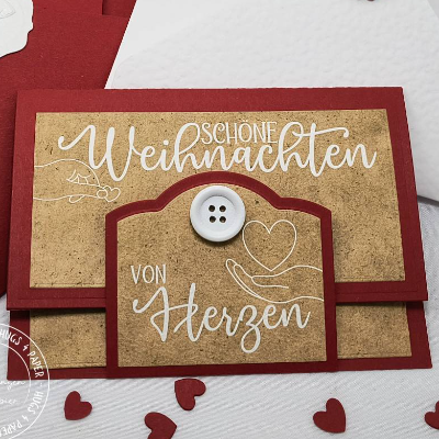 Geldgeschenk - personalisierte Weihnachtskarte mit Umschlag und Verschluss im Wachssiegel Stil |4006 - K