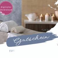 Wellness Geschenkgutschein | Gutschein Vorlage zum ausdrucken pdf | Spa Gutscheine für Frauen | last minute Geschenk Bild 2