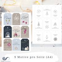 Geschenkanhänger Weihnachten zum ausdrucken | 2 Motive | Weihnachtsgeschenke verpacken | Weihnachtliche Verpackung Bild 2