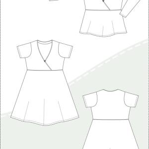 eBook Schnittmuster „Conny“ – Wickelkleid und Shirt mit hoher Taille, 4 Ärmellängen, Gr. 34-50, PDF-Format (A4, A0) Bild 6