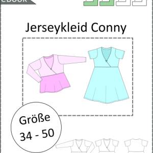 eBook Schnittmuster „Conny“ – Wickelkleid und Shirt mit hoher Taille, 4 Ärmellängen, Gr. 34-50, PDF-Format (A4, A0) Bild 7
