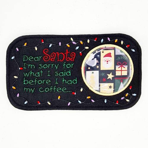 Stickdatei Mug Rug Weihnachten ITH