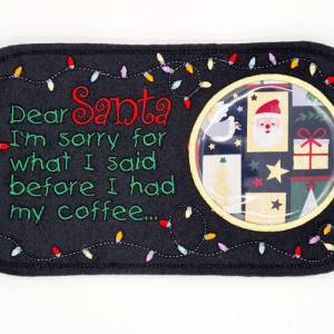 Stickdatei Mug Rug Weihnachten ITH Bild 2