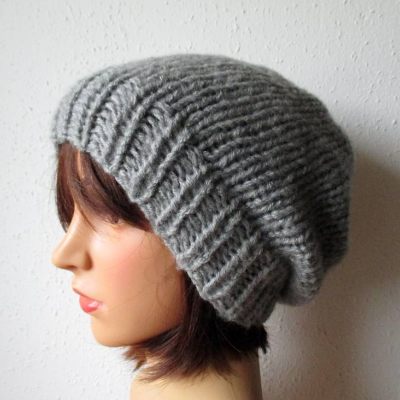 Warme Strickmütze aus weichem Garn ohne tierische Fasern, Mütze, Beanie, vegan