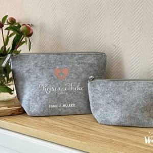 Personalisierte Tasche aus Filz | Kosmetiktasche | Filz | Reiseapotheke | Medizintasche | Medikamententasche | Notfallta Bild 5
