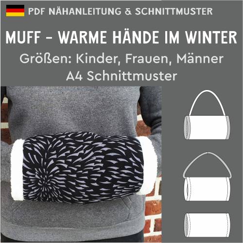 eBook Schnittmuster „Wintermuff“ – Handwärmer für Kinder, Damen, Herren (PDF, A4)