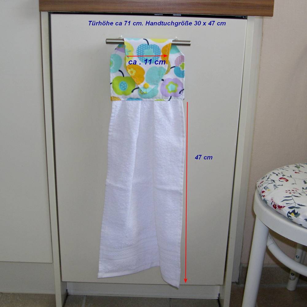 Händehandtuch, Frottee bunte Fliegen-Pilze, rotes Ofenhandtuch - Main Image