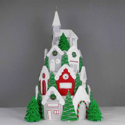Häkelanleitung Weihnachtsdeko & Geschenkboxen Winterdorf mit Kirche