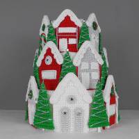 Häkelanleitung Weihnachtsdeko & Geschenkboxen Winterdorf mit Kirche Bild 4