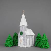 Häkelanleitung Weihnachtsdeko & Geschenkboxen Winterdorf mit Kirche Bild 5