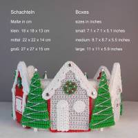 Häkelanleitung Weihnachtsdeko & Geschenkboxen Winterdorf mit Kirche Bild 7