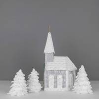Häkelanleitung Weihnachtsdeko & Geschenkboxen Winterdorf mit Kirche Bild 9