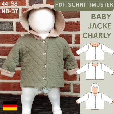 Ebook & Schnittmuster 'Charly' – Jacke für Babys/Kleinkinder mit Kragenoptionen, inkl. PDF