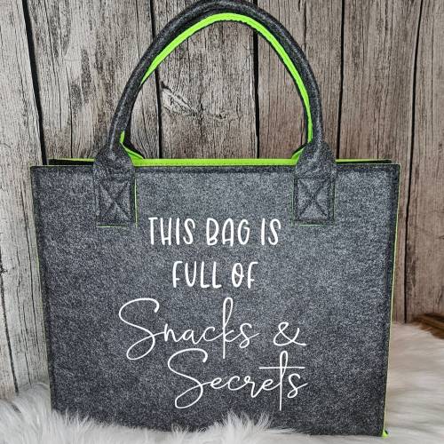 Bunte robuste Filztasche mit Spruch