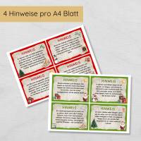 Weihnachten Outdoor Schnitzeljagd Set für Kinder mit 24 Hinweisen, Urkunde, Spielen & Ausmalbildern Bild 4