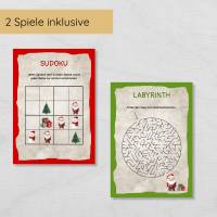 Weihnachten Outdoor Schnitzeljagd Set für Kinder mit 24 Hinweisen, Urkunde, Spielen & Ausmalbildern Bild 8