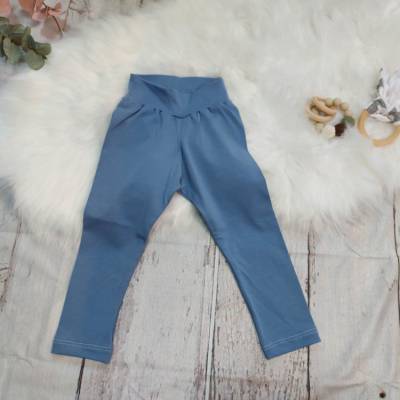 Gr. 92, Leggins mit Bauchbündchen, rauchblau