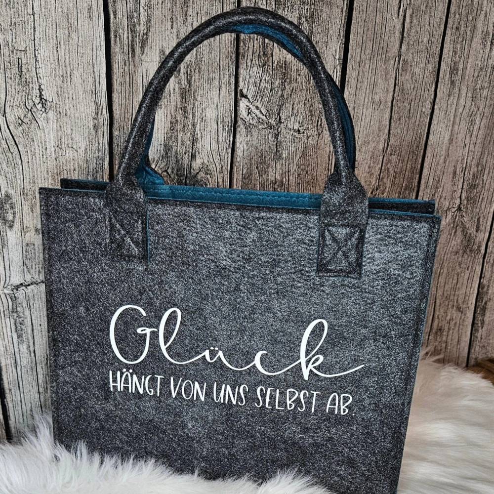 Filztaschen Geschenk bunt robuste Filztasche mit Spruch