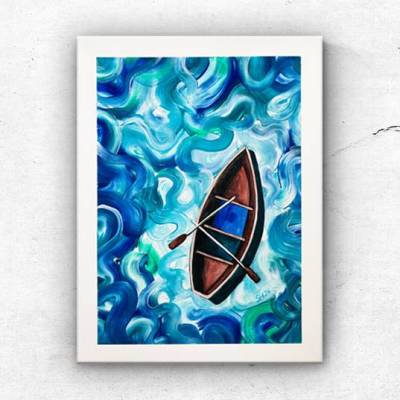 Wellenmelodie handgemalt, 40x30cm