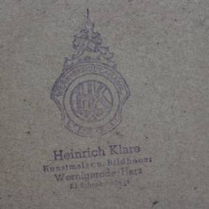 Reh Keramikrelief im Holzrahmen Bildhauerarbeit Heinrich Klare Wernigerode 40er 50er Jahre Bild 5