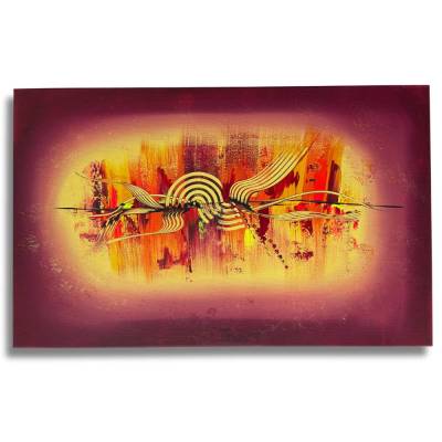 Abstraktes Acrylgemälde in warmen Farben für ein gemütliches Wohnzimmer, Schlafzimmer und Co. Original Kunstwerk.