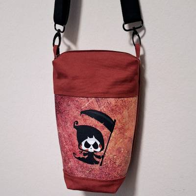 Umhängetasche kleiner Sensemann /  Henker/ Terracotta