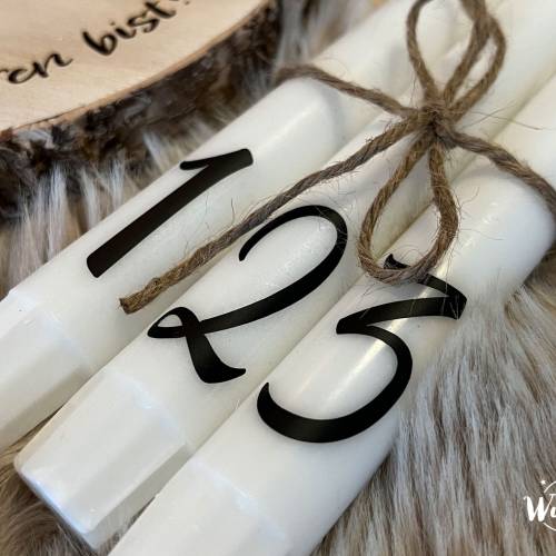 Geburtstagskerze personalisiert | Lebenskerze | Geburtstagsgeschenk | Geburtstagskerze mit Zahl