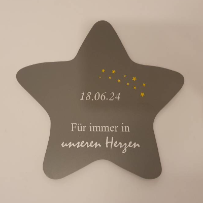 Grabdeko Kindergrab | Deko für Sternenkinder | Grabgestaltung Kind | Stern mit Namen | wetterfeste Erinnerung
