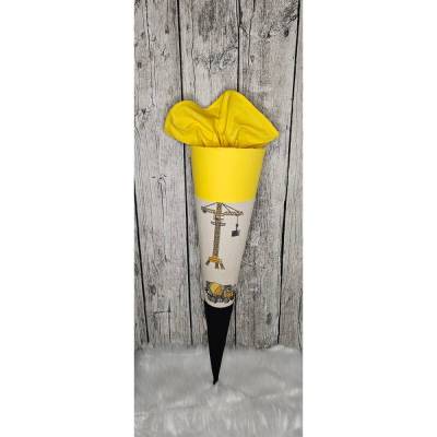Schultüte Bagger Baustelle aus Stoff / 70cm für Jungs