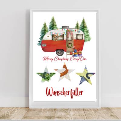 Geldgeschenk - Wunscherfüller zu Weihnachten, A4 , Sofort Download, Zum Ausdrucken, Last-Minute Geschenk