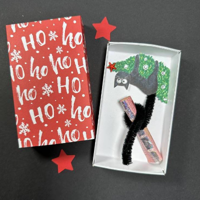 Lustige Geschenkbox Weihnachten Katze – Geldgeschenk originell verpacken