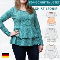 Schnittmuster „Leonie“ – Jerseyshirt mit Empire-Teilung, Größen 34-50, PDF eBook Bild 1