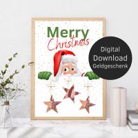 Geldgeschenk Weihnachten Weihnachtsmann | Wunscherfüller | Geschenkidee Geld | Kleine Weihnachtsgeschenke Last Minute Bild 2
