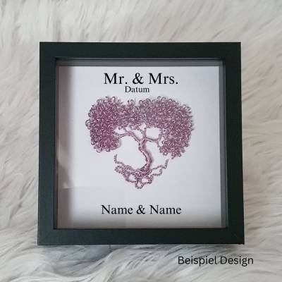 Mini Drahtbaum Geschenk/ Hochzeit / Personalisierter Bilderrahmen / Lebensbaum Hochzeitsgeschenk /Geschenkidee