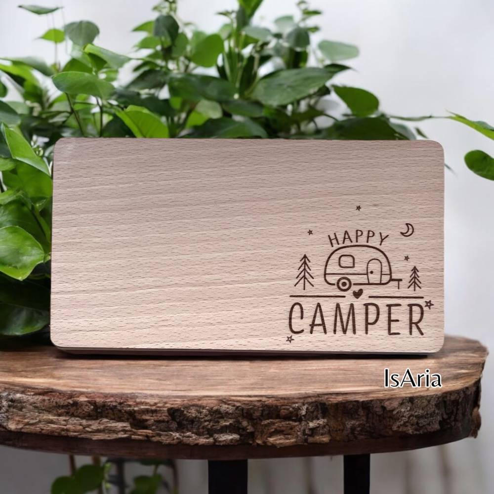 Frühstücksbrettchen Holz Herz - 22,5x12,5cm Für Camping & Wohnmobil