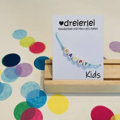 HAPPY Armband hellblau/weiß