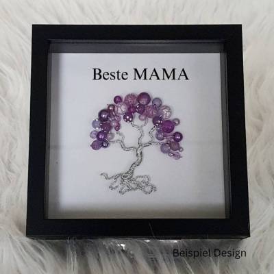 Mini Perlenbaum Geschenk/ Muttertag / Personalisierter Bilderrahmen / Lebensbaum /Geschenkidee Mama