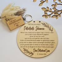 Geschenk Patentante Taufe - personalisiertes Holzschild für die Patentante - Geschenk Patentante - Taufgeschenk Patin Bild 1